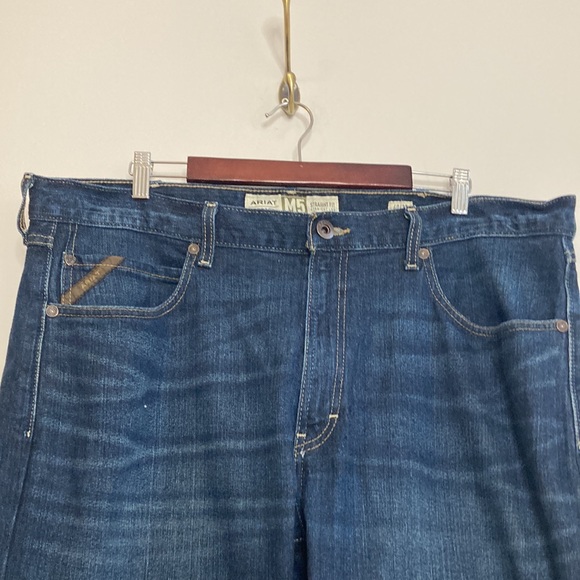 Ariat Jeans Mens 40 x 29 Blue M5 Straight Fit Leg Legacy Workwear HEMMED - Picture 3 of 14